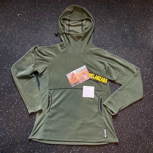 Women’s Micro Grid Hoodie in Thyme Size L